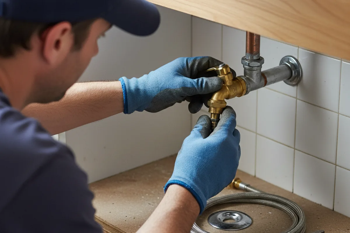 Shutoff valve and fitting work during Burst Pipe Repair in Sedona